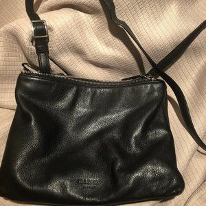 Margot leather cross body black handbag, pebbled